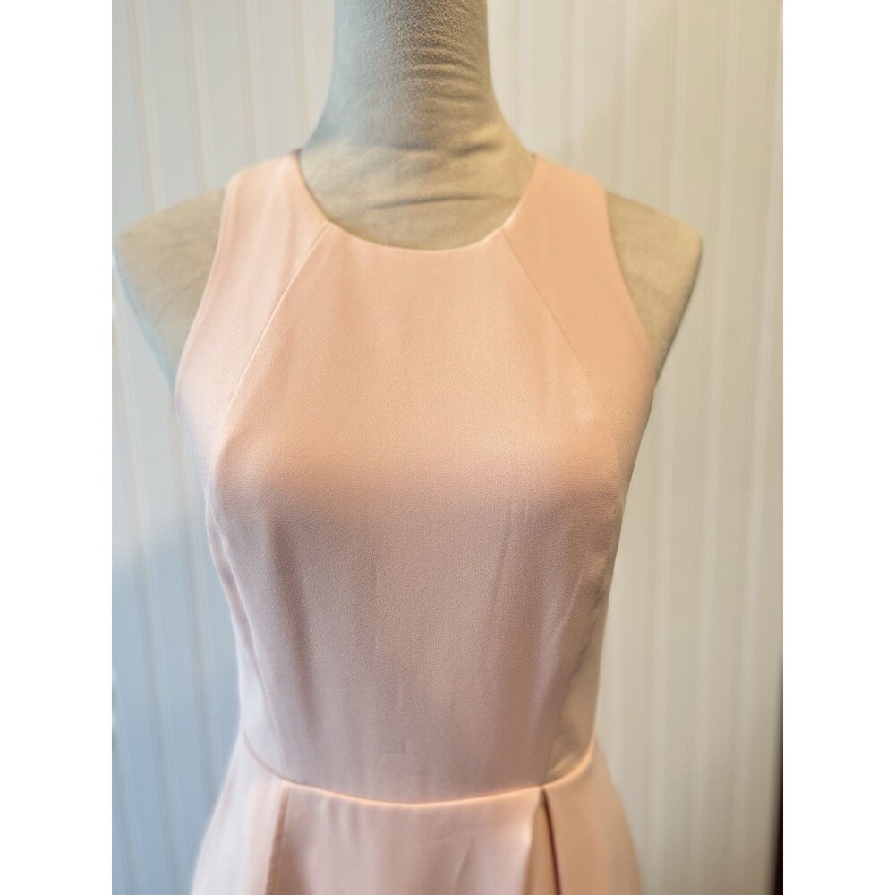 Adelyn Rae Pink Cocktail Dress Halter Neck Lined Fit & Flare Dress Zipper Size 6